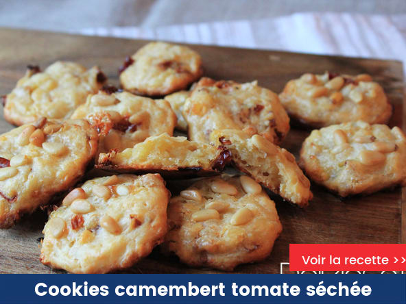 Cookies salés au camembert et tomates séchées